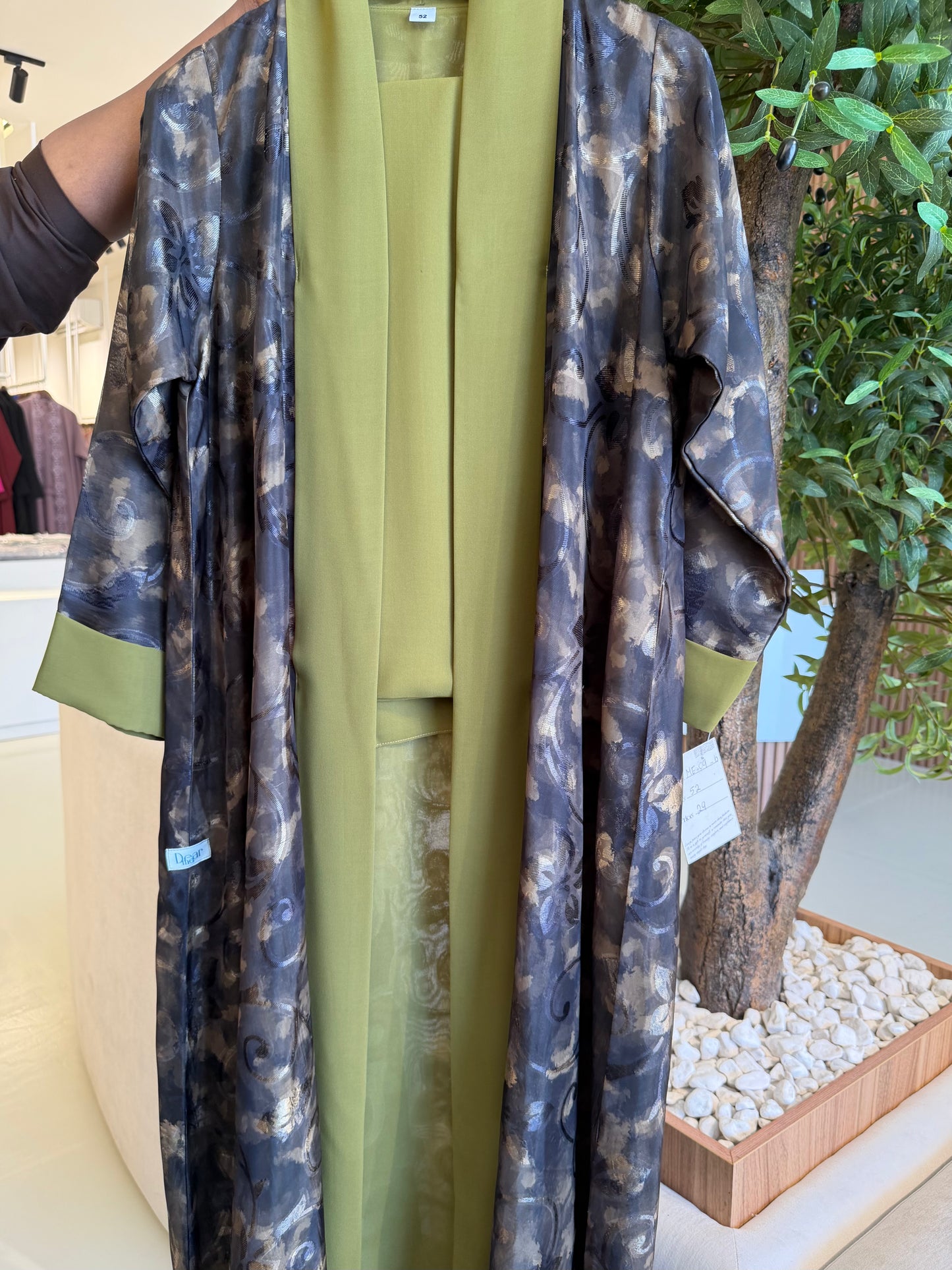 Chiffon Abaya - Olive Green