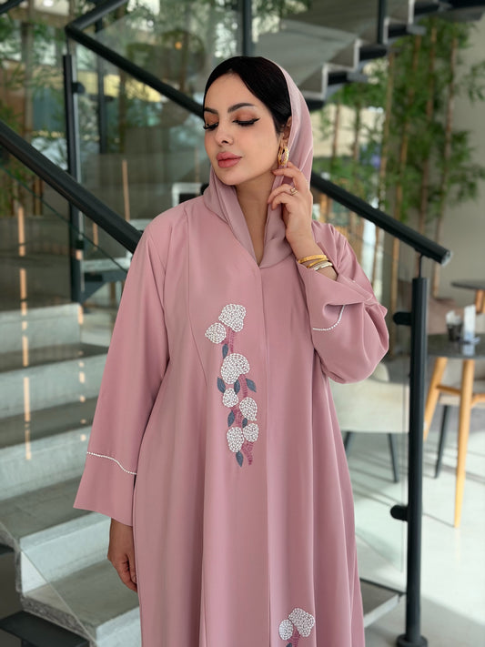 Dusty Pink Pearl Abaya