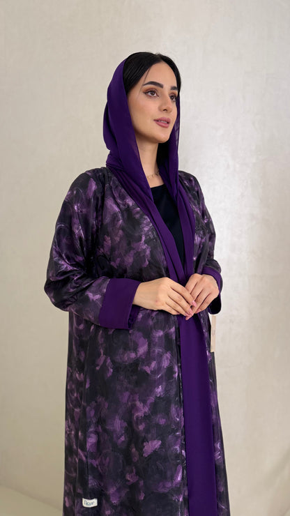 Chiffon Abaya - Purple