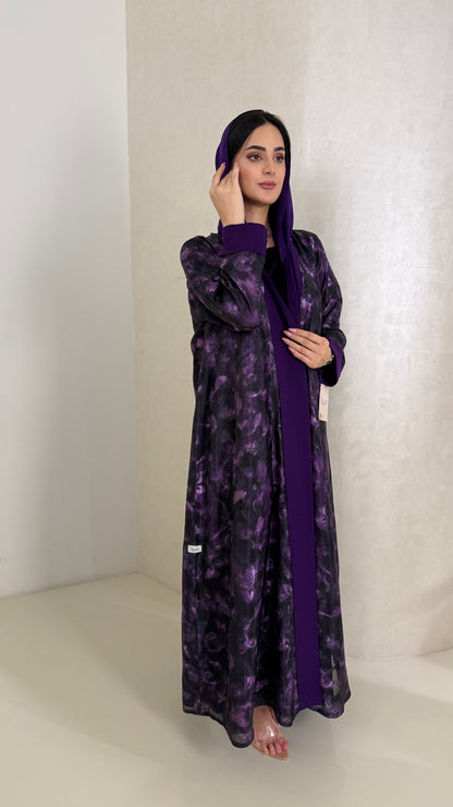 Chiffon Abaya - Purple