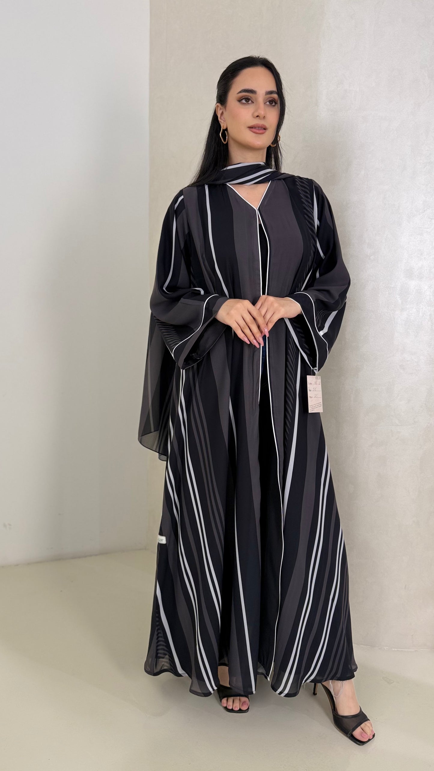 Chiffon Abaya - Striped
