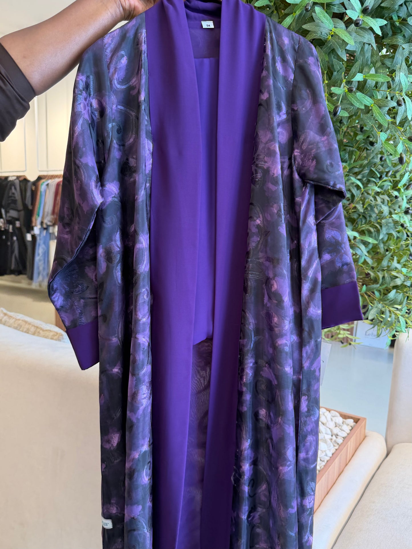 Chiffon Abaya - Purple