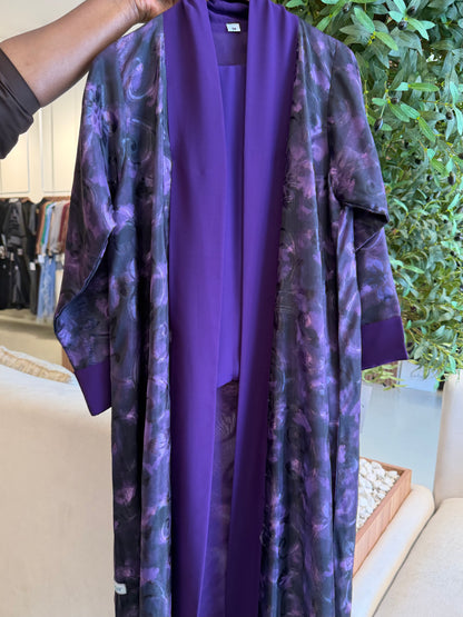 Chiffon Abaya - Purple