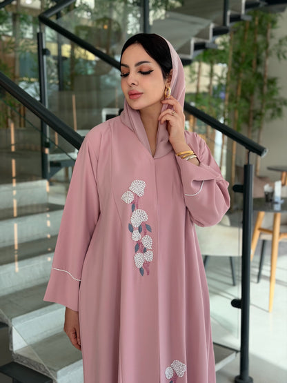 Dusty Pink Pearl Abaya