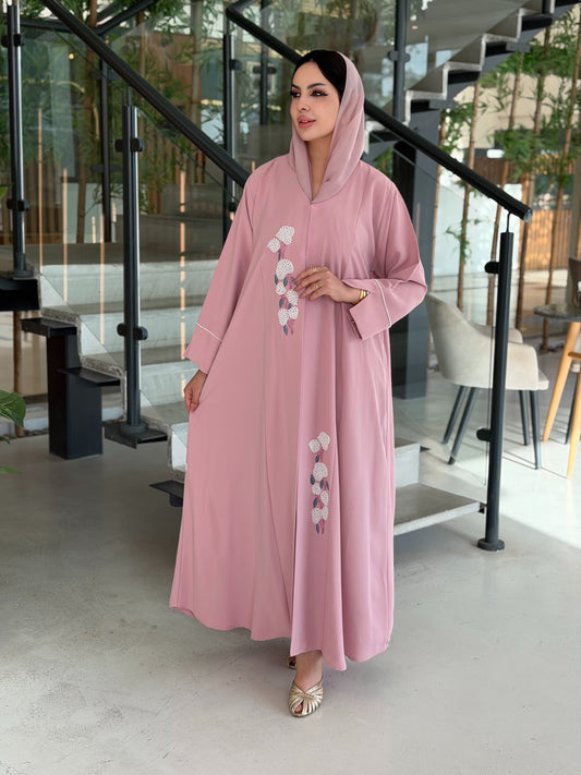 Dusty Pink Pearl Abaya