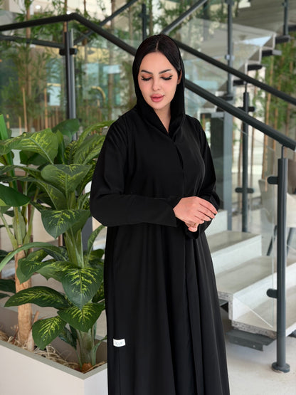 Classic Black Moroccan Chiffon Abaya