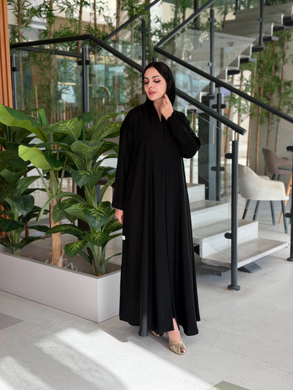 Classic Black Moroccan Chiffon Abaya