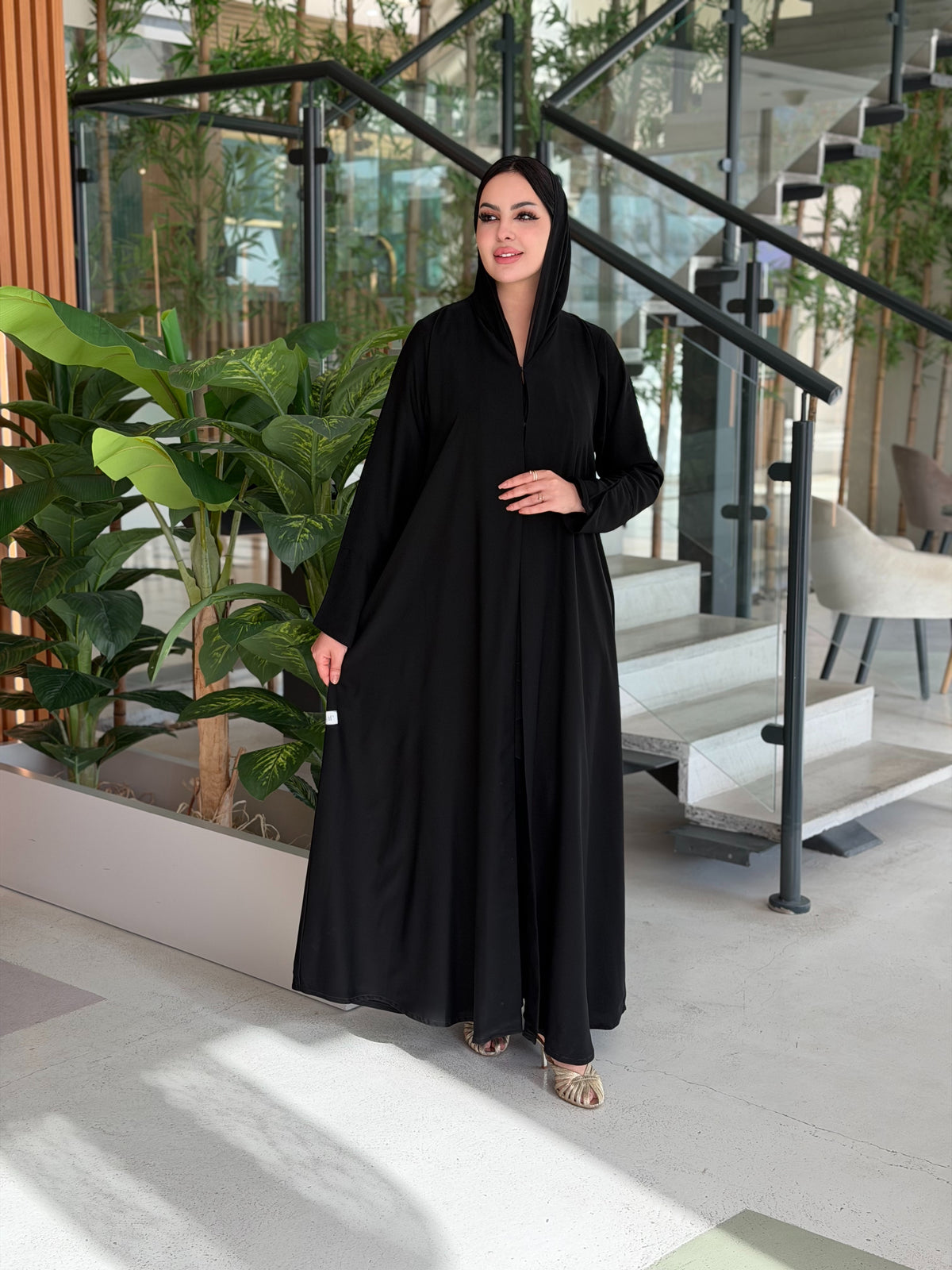 Classic Black Moroccan Chiffon Abaya