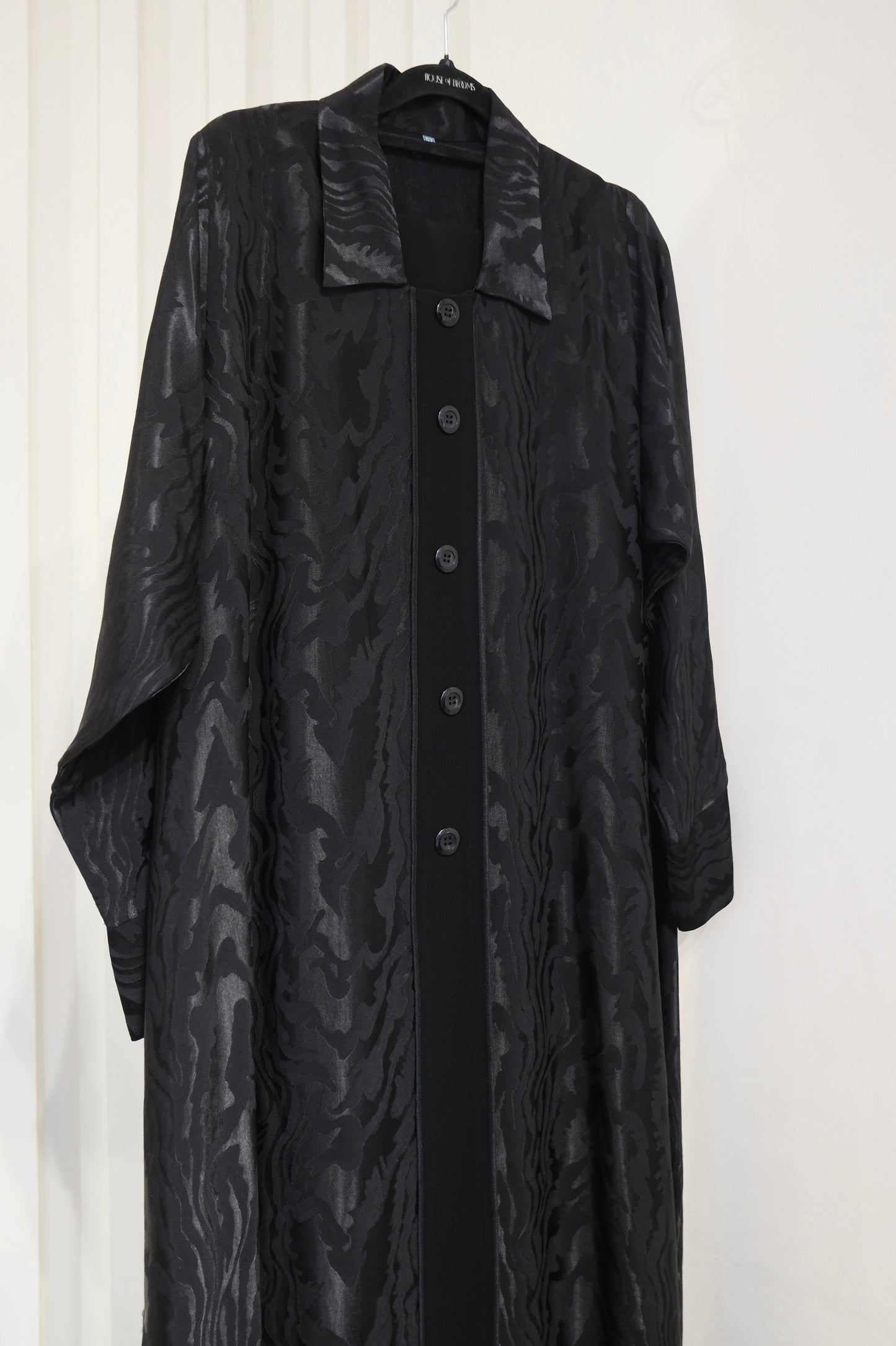Jet Black Luxury Turkish Jacquard Abaya