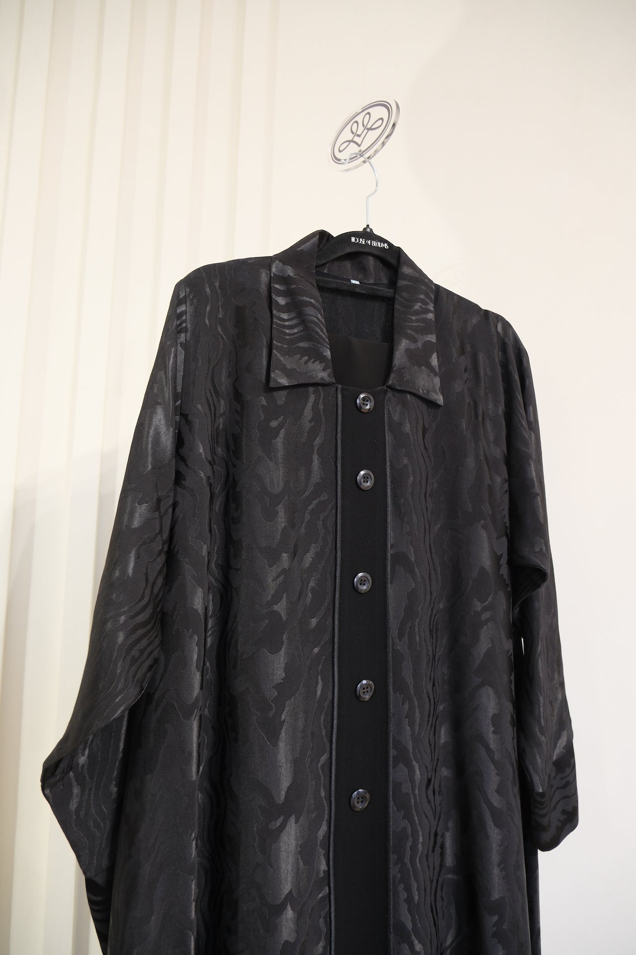 Jet Black Luxury Turkish Jacquard Abaya