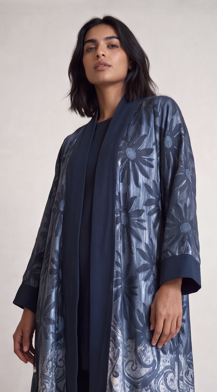 Chiffon Abaya - Blue