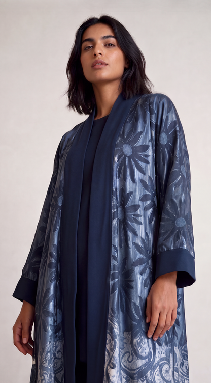 Chiffon Abaya - Blue