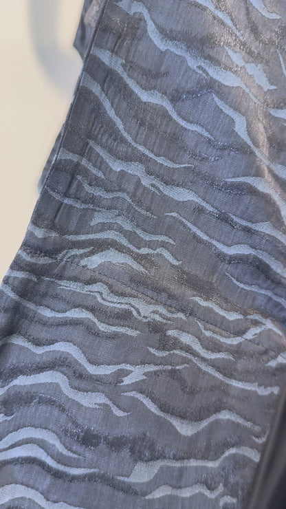 Black & Steel Blue Jacquard Abaya