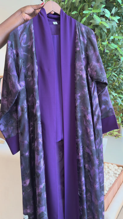 Chiffon Abaya - Purple