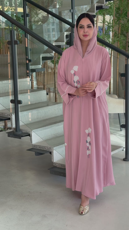 Dusty Pink Pearl Abaya