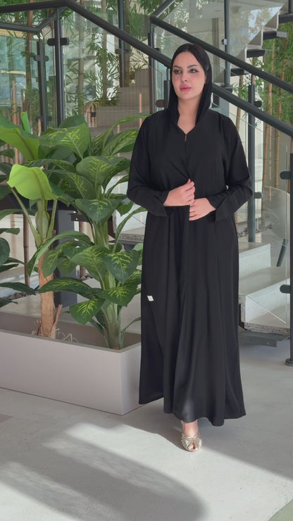 Classic Black Moroccan Chiffon Abaya