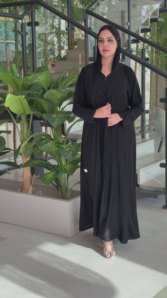 Classic Black Moroccan Chiffon Abaya